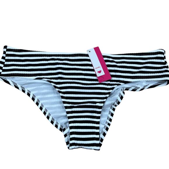 Xhilaration Juniors' Striped Cheeky Hipster Bikini Bottom - Size Large - NWT - Picture 1 of 7